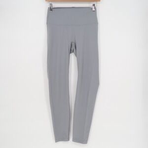 Lavento Ankle Leggings Womens 6 Gray Nylon Stretch Gym Training Yoga Workout